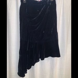 COPY - NWT !! Parker Black Velvet Asymmetrical Skirt Size 2.